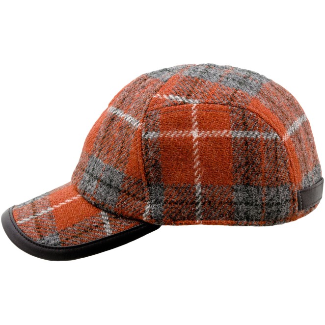 Granite State Harris Tweed ball checked cap with trimmed bill