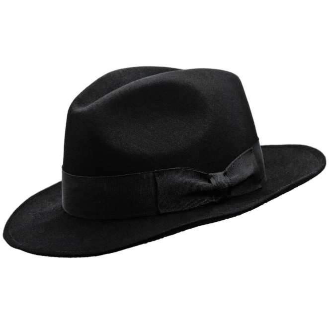 Vincent timeless rabbit fur felt fedora with leather sweatband