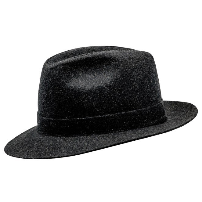 Corleone classic fedora hat with wide brim made of woolen cloth