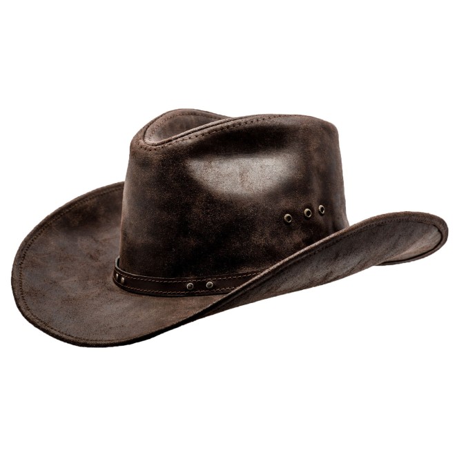 Buckaroo real leather cowboy hat western old west cattleman rancher