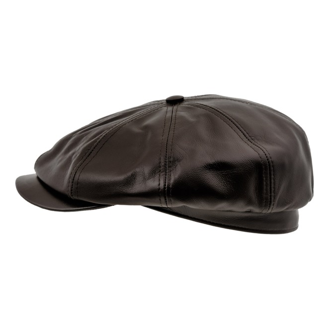 Malone - genuine leather eight panels Gatsby winter cap with breathable lining