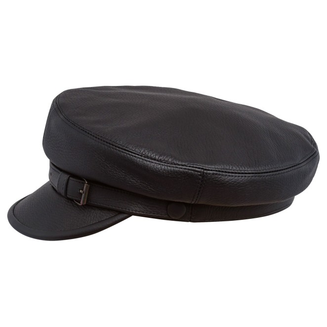 Maciejowka Model 8 - Genuine leather baseball cap. Aka breton Fiddler