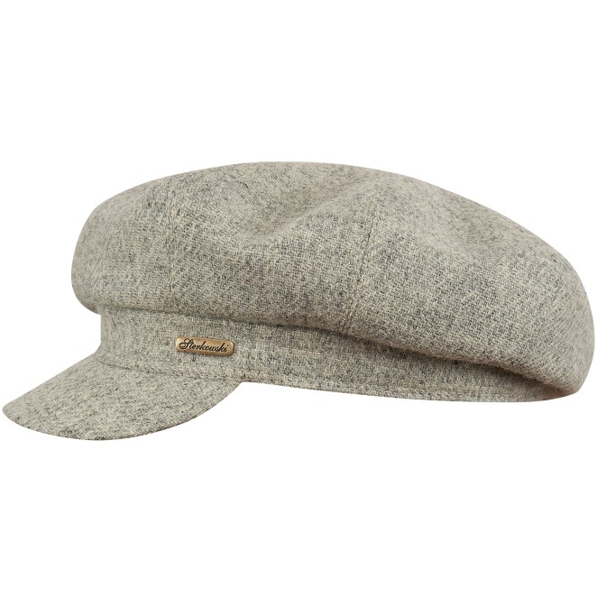 Big Apple - a vintage large crown newsboy cap made of Harris Tweed