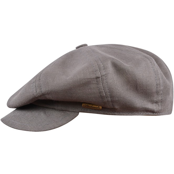 Vigo natural 100% linen, summer classic Newsboy 8 panels crown cap