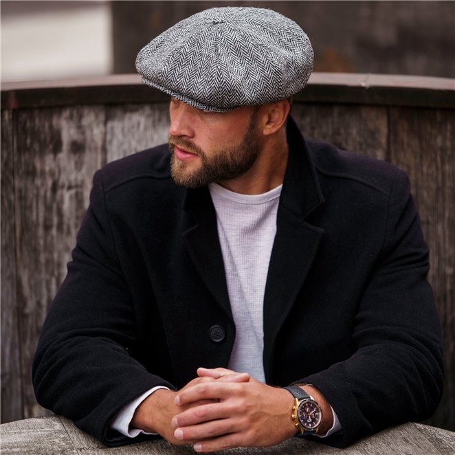 Peaky Cap - made of genuine Harris Tweed with sewn down visor