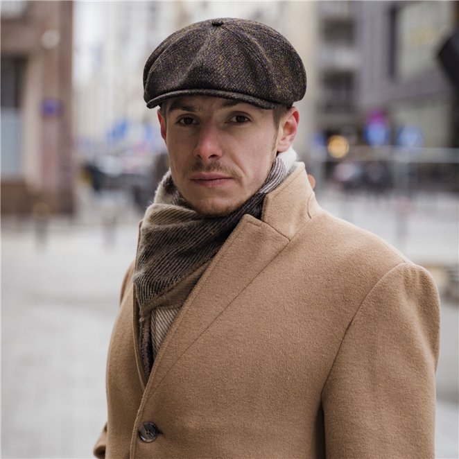 Shelby - made of genuine Harris Tweed cap vintage (100% wool)