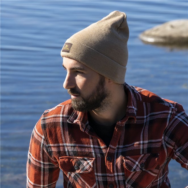 Brass Monkey knitted winter beanie made of extra fine merino 100% wool