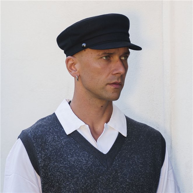 Pireus - summer linen breton cap precisely handmade, fisherman style