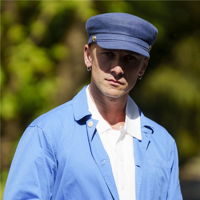 Pireus - summer linen breton cap precisely handmade, fisherman style