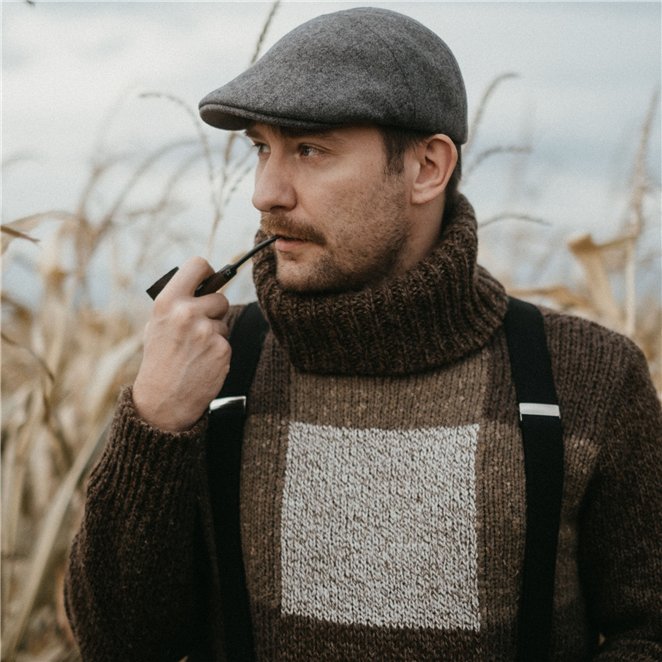 Ivy Five - winter / fall flat cap for man made of high quality wool cloth