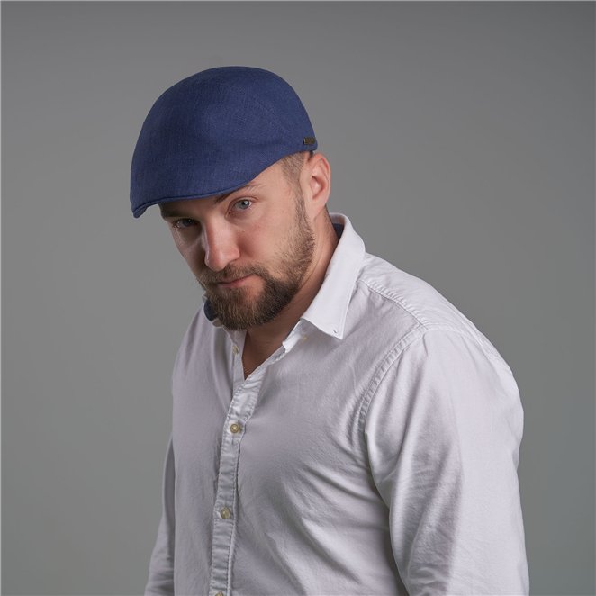 Ivy Five Summer Pure Natural Linen 5 Panels Flat Cap