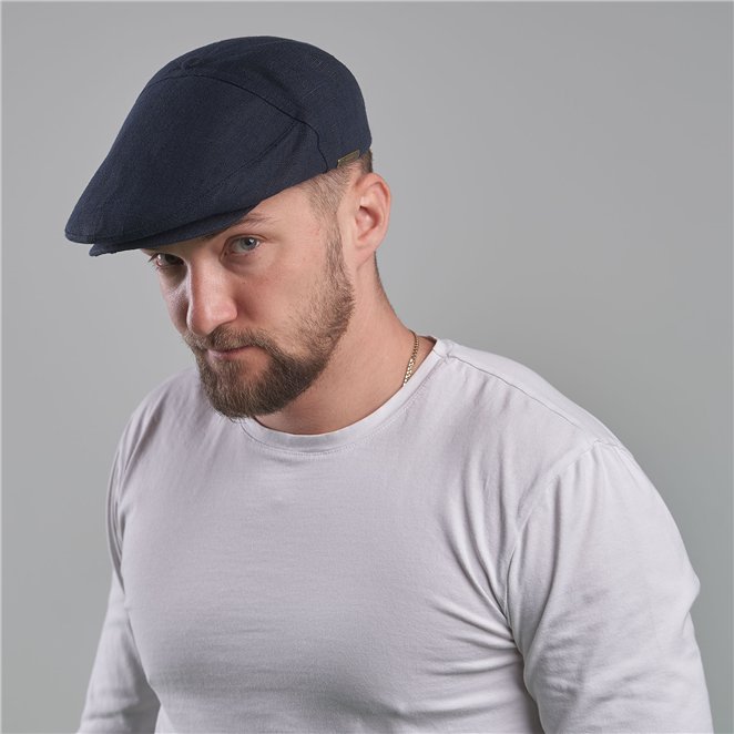 Swede pure 100% natural linen summer flat cap 5 panel crown newsboy