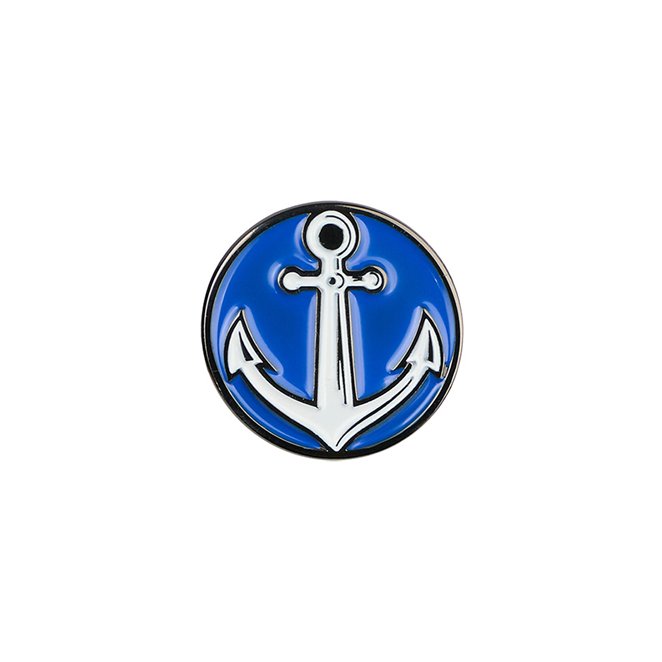 Anchor Cap Pin - Durable, Blue and white  Elegant Accessory