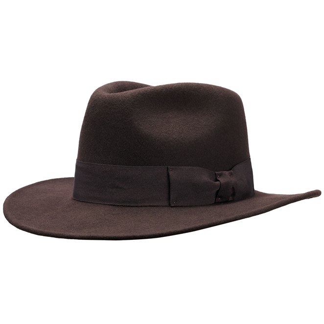 Indiana wide brim fedora made with sheep wool felt