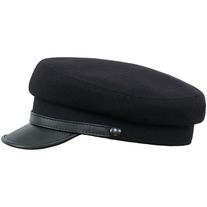 Maciejowka model 4 cap woolen cloth and natural leather visor