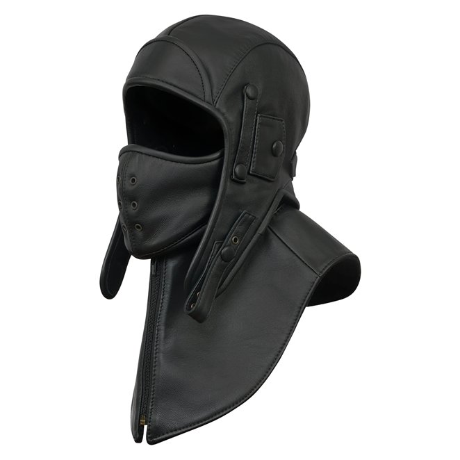 Siberia - aviator cap with mask and collar, mens black cap