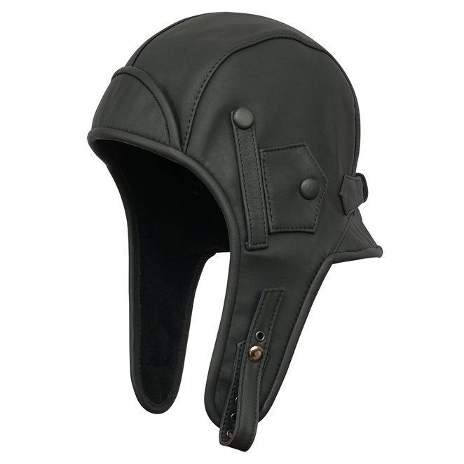 Karelia - genuine leather aviator winter cap with warm ear flaps