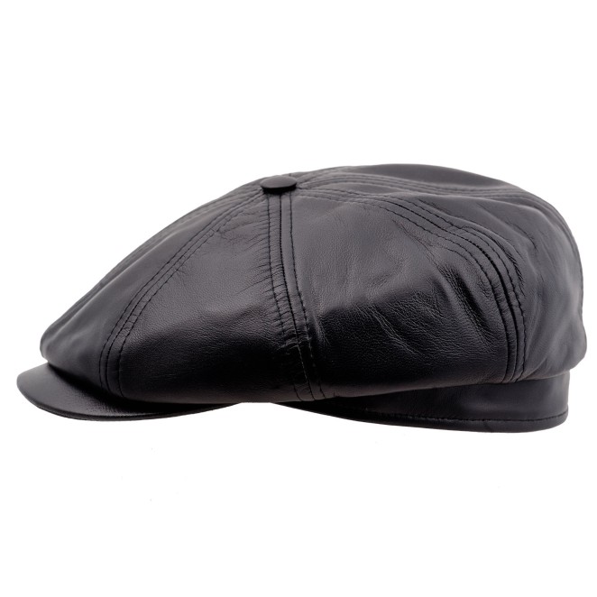 Malone - genuine leather eight panels Gatsby winter cap with breathable lining